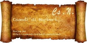 Csanádi Norbert névjegykártya