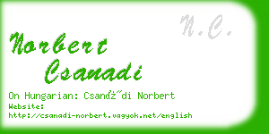 norbert csanadi business card